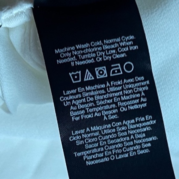 NWOT Donna Karan New York Black Label White Viscose Tie Front Tunic Shirt XL - Picture 7 of 9